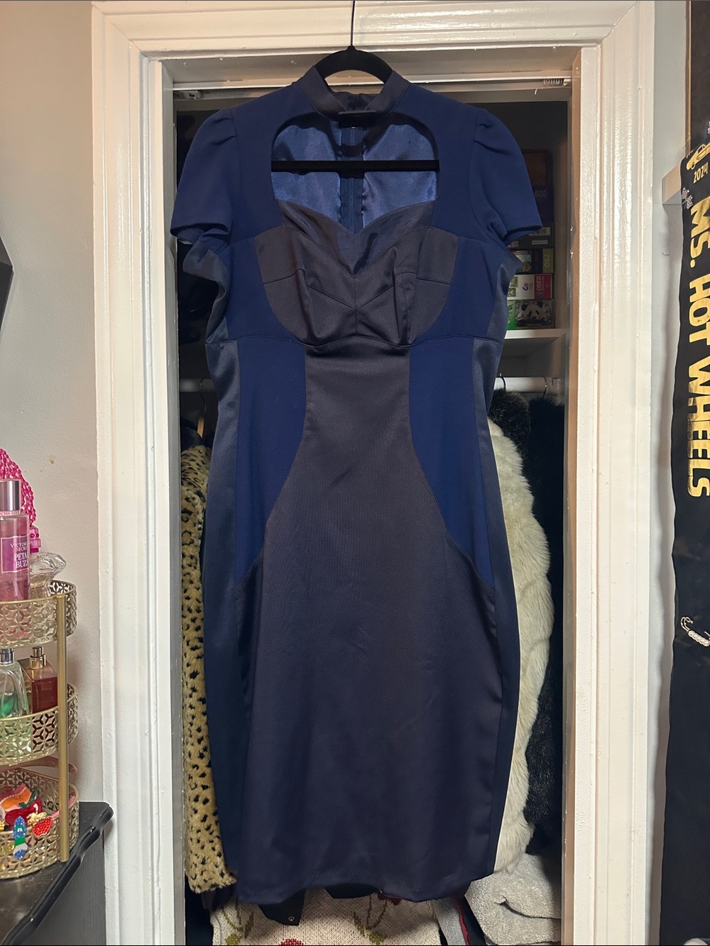 Pinup Couture Navy & Midnight Blue Two-Tone Midi Dress